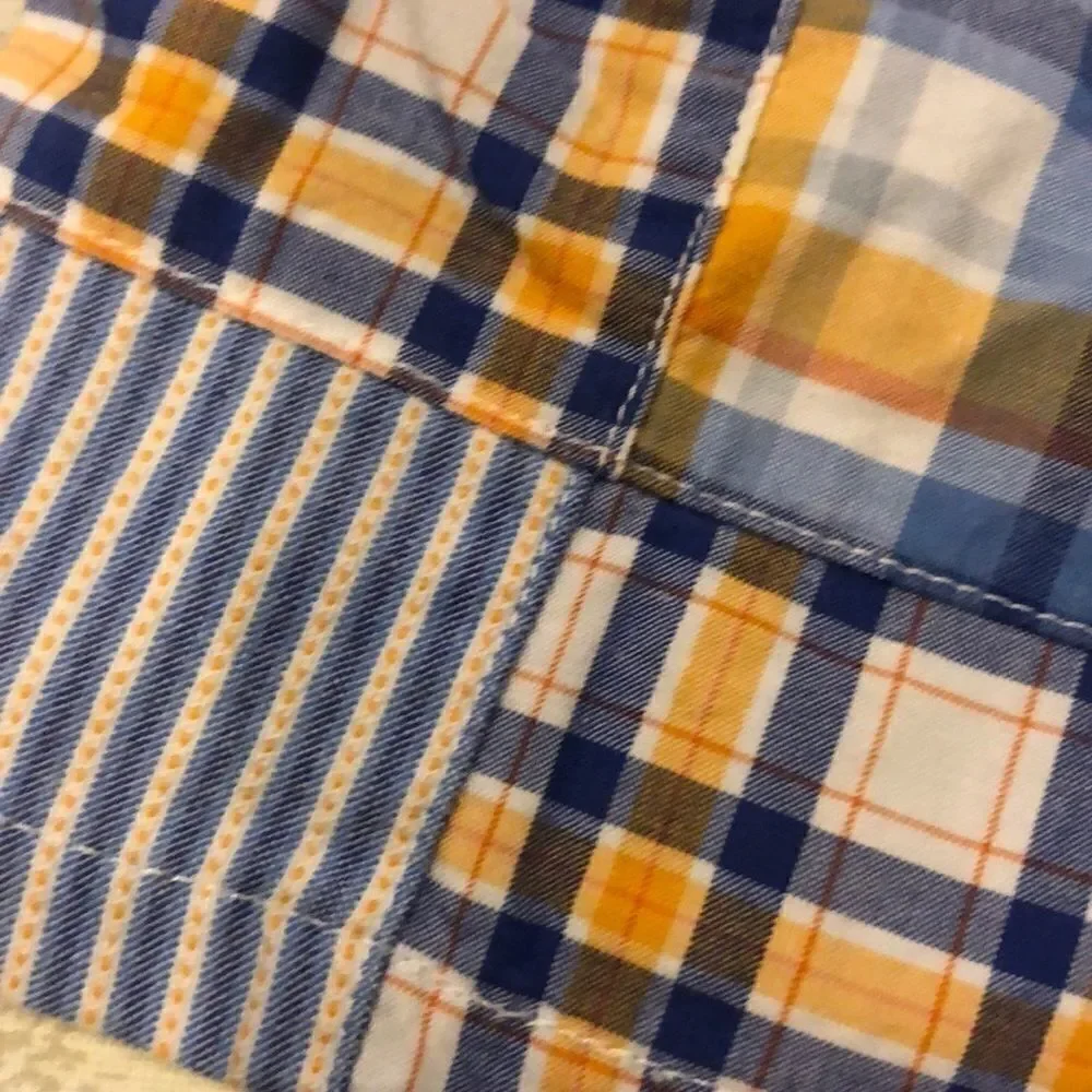 Janie & Jack Baby Boy Orange & Blue Plaid Shorts